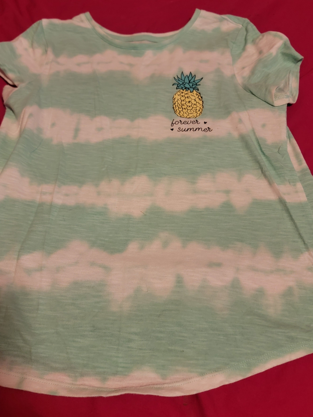 SO Mint Green & White Tie-Dye Pineapple Tee